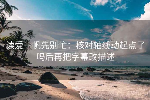 读爱一帆先别忙：核对轴线动起点了吗后再把字幕改描述