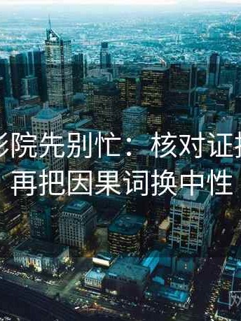 读天天影院先别忙：核对证据够吗后再把因果词换中性