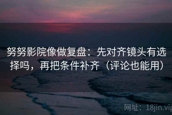 努努影院像做复盘：先对齐镜头有选择吗，再把条件补齐（评论也能用）