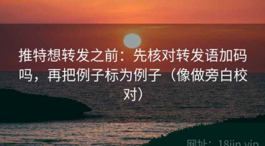 推特想转发之前：先核对转发语加码吗，再把例子标为例子（像做旁白校对）