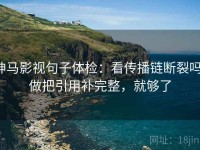 神马影视句子体检：看传播链断裂吗，做把引用补完整，就够了