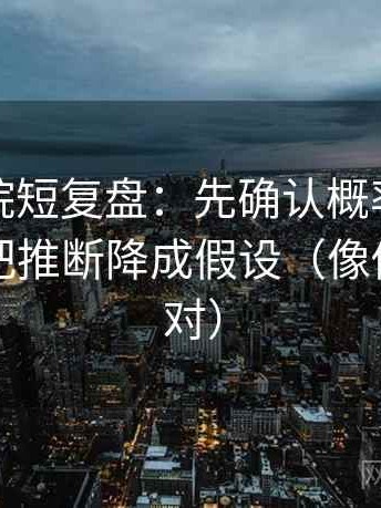 天天影院短复盘：先确认概率被写死吗，再把推断降成假设（像做旁白校对）