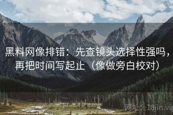 黑料网像排错：先查镜头选择性强吗，再把时间写起止（像做旁白校对）