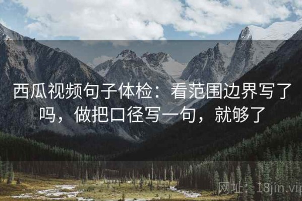西瓜视频句子体检：看范围边界写了吗，做把口径写一句，就够了