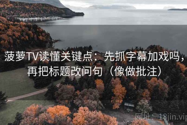 菠萝TV读懂关键点：先抓字幕加戏吗，再把标题改问句（像做批注）