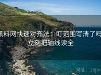 黑料网快速对齐法：盯范围写清了吗，立刻把轴线读全