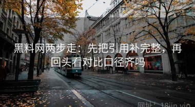 黑料网两步走：先把引用补完整，再回头看对比口径齐吗