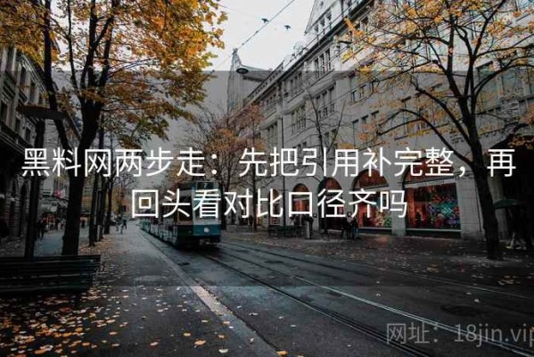 黑料网两步走：先把引用补完整，再回头看对比口径齐吗